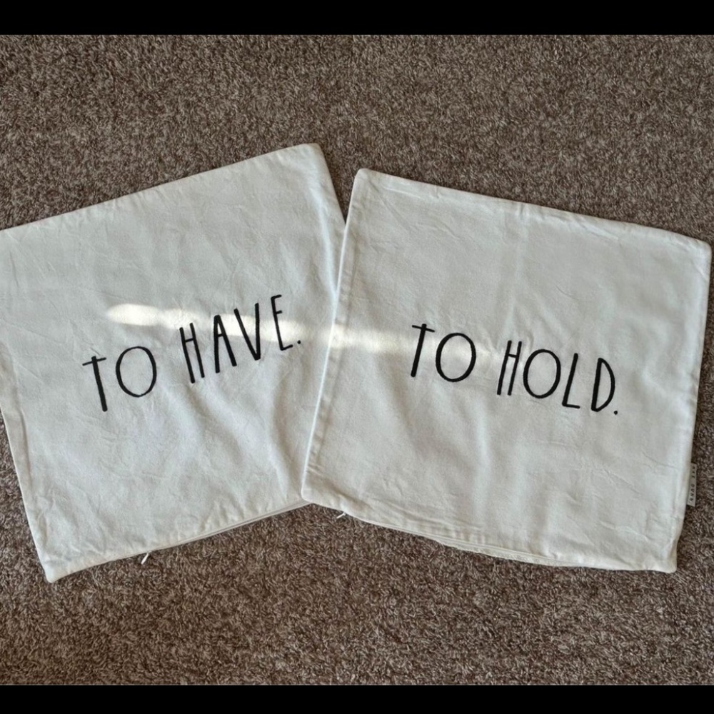 Rae Dunn White Pillow Covers - To Have and To Hold